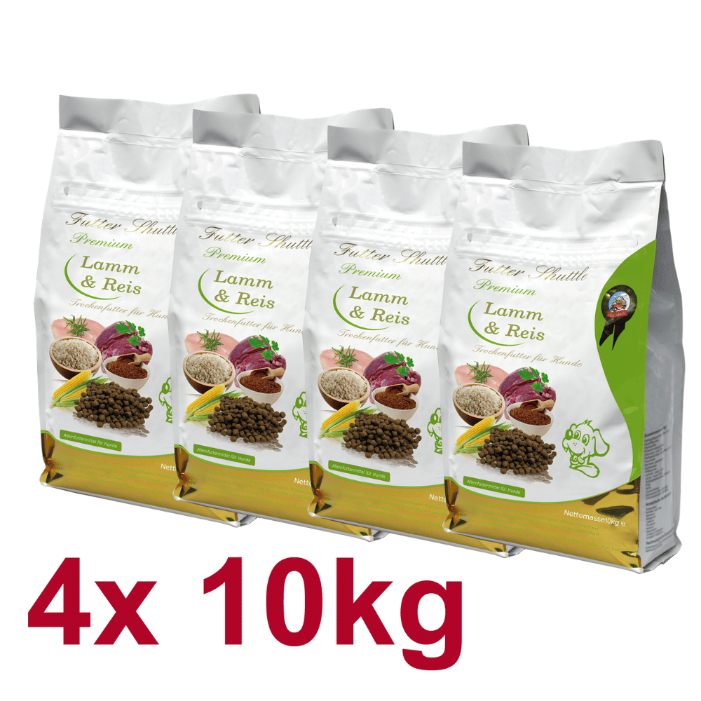 Hunde Trockenfutter Sparpack Lamm & Reis Sensitiv – Premium Qualität zum fairen Preis – 4 x 10 kg