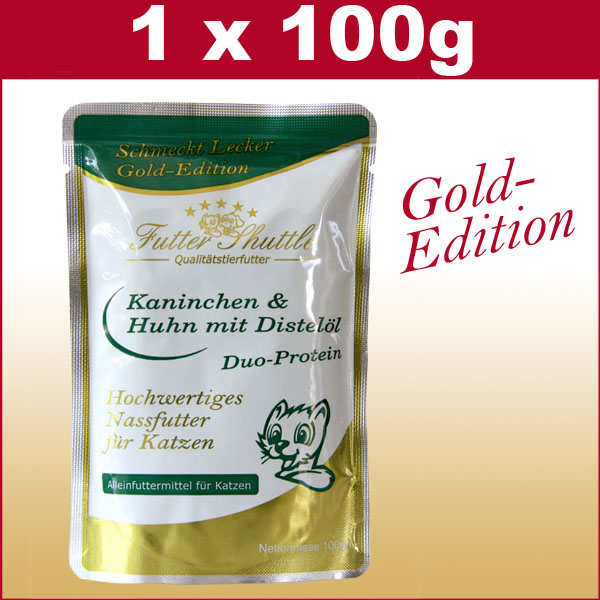 Nassfutter für Katzen. Gold Edition. Schmeckt Lecker im Frische 