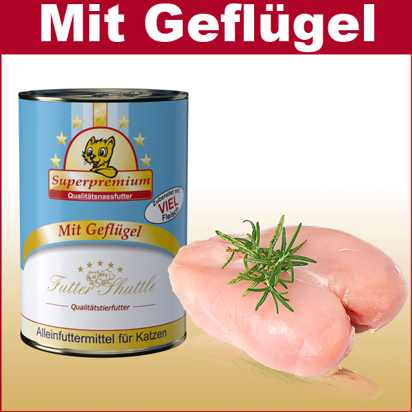 Nassfutter für Katzen mit Geflügel 400g Katzenfutter