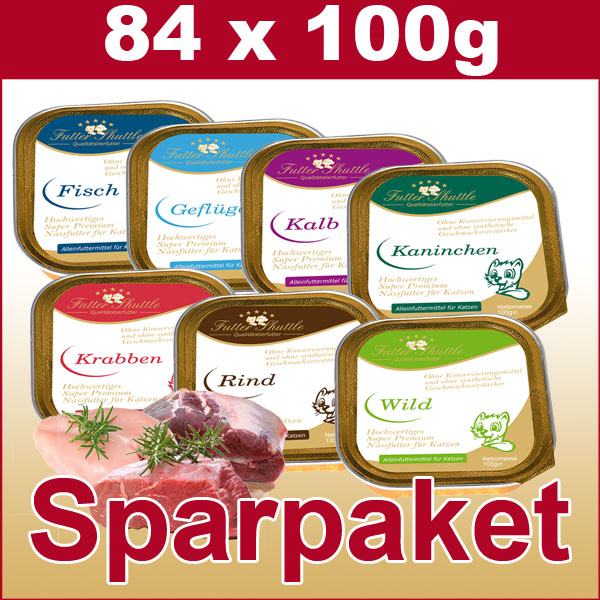 Katzenfutter Sparpaket mit 84 Schalen