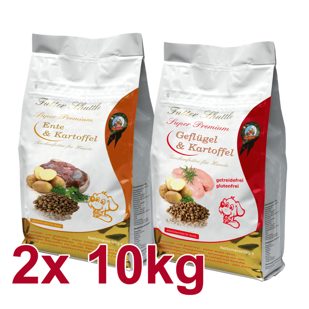 Getreidefreies Hunde Trockenfutter Sparpaket – Geflügel & Ente mit Kartoffel – 20 kg (2 × 10 kg)