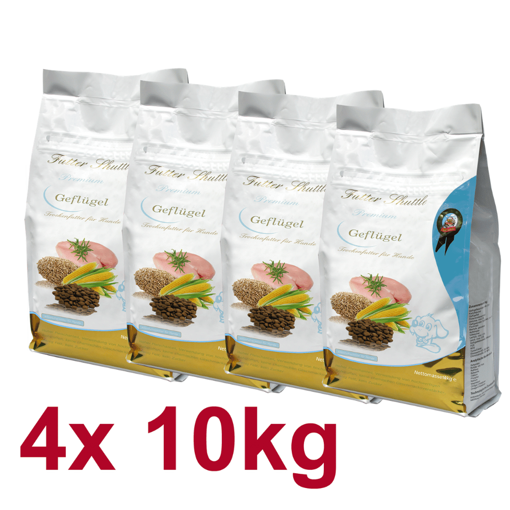 Premium Sparpaket Hunde Trockenfutter mit Geflügel – 40 kg (4 x 10 kg)