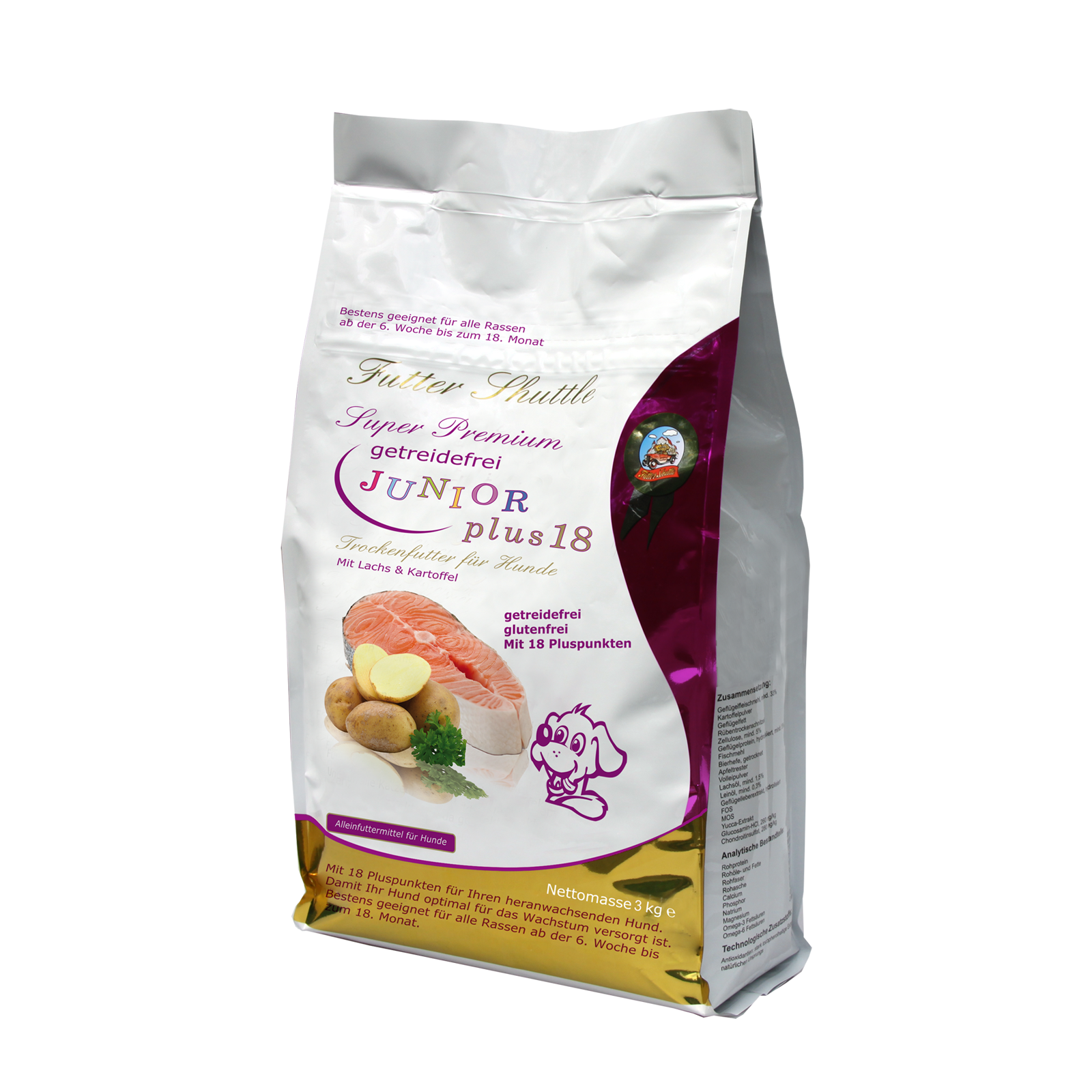 Super Premium Plus 18 3 kg - Getreidefreies Welpenfutter Trockenfutter - Junior Hundetrockenfutter der Extraklasse