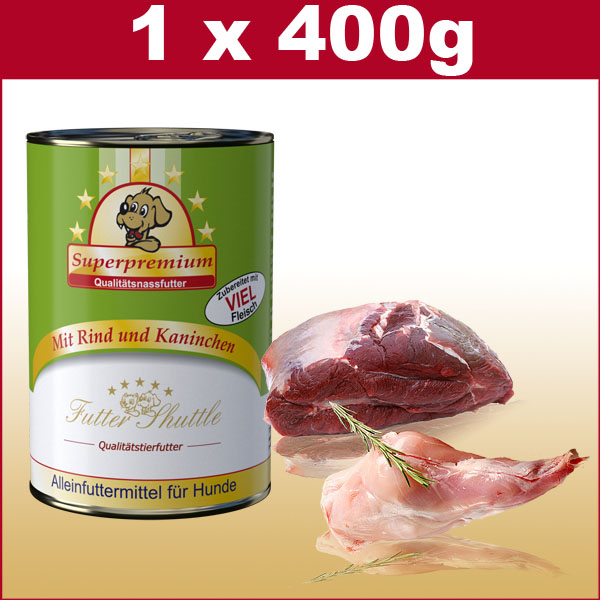 Hundefutter Nassfutter | Rind mit Kaninchen 400g