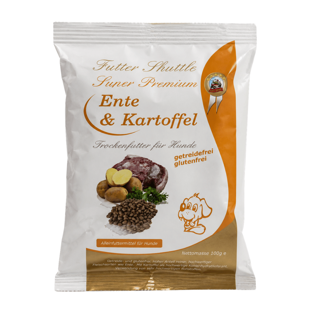 Probierpaket Getreidefreies Hundefutter mit Ente & Kartoffel, Hirsch & Kartoffel und Plus 15 in Spitzenqualität als Probierpaket 10. Gönnen Sie Ihrem Hund ein Trockenfutter der Extraklasse