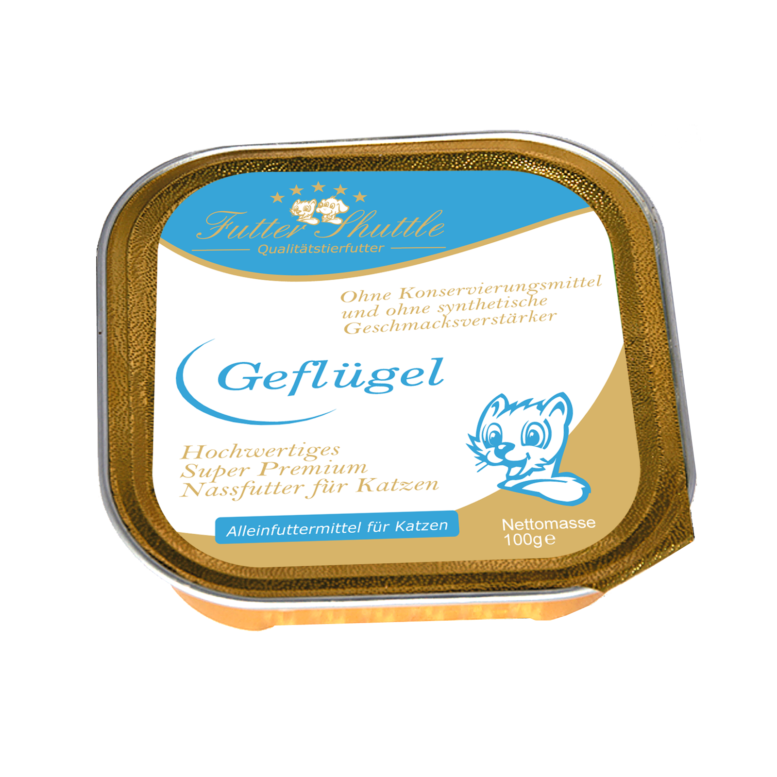 Hochwertiges Katzen Nassfutter | Geflügel 100g Schale. Hochwertiges Katzen Nassfutter von Futter Shuttle