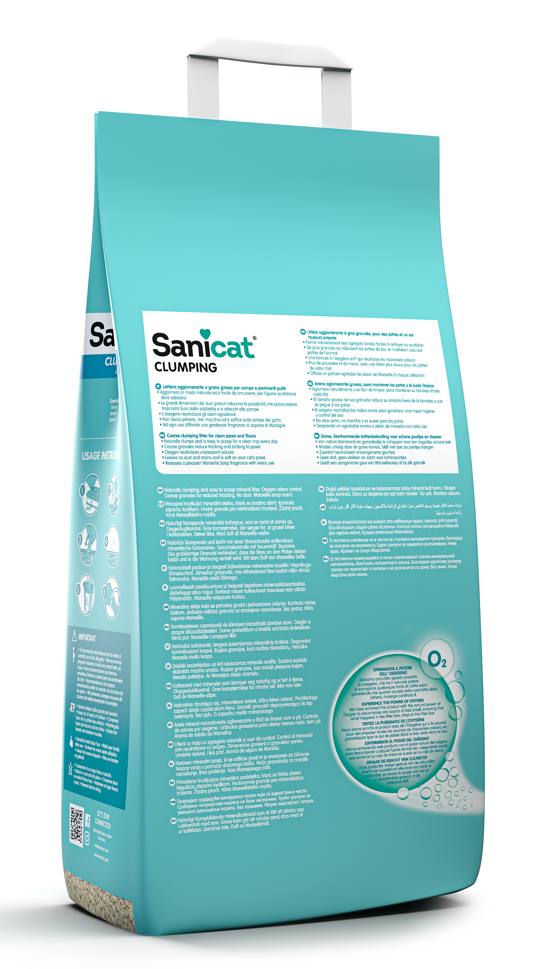 Katzenstreu klumpend. Sanicat Clumping Oxygen Power (Klumpend)