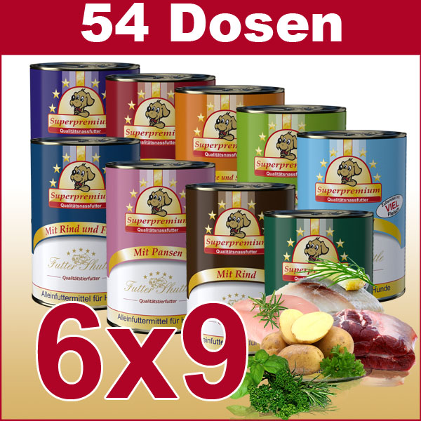 Angebot Hunde Nassfutter in der höchsten Güte. Mit 54 x 400g