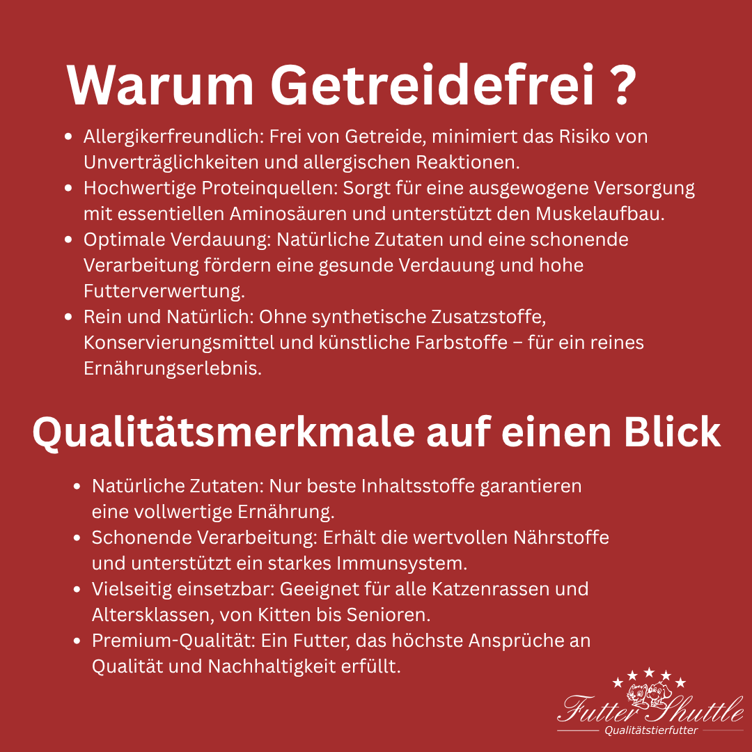 Getreidefreies Katzenfutter Trockenfutter Plus 10 – Lamm & Fisch | Super Premium Alleinfutter