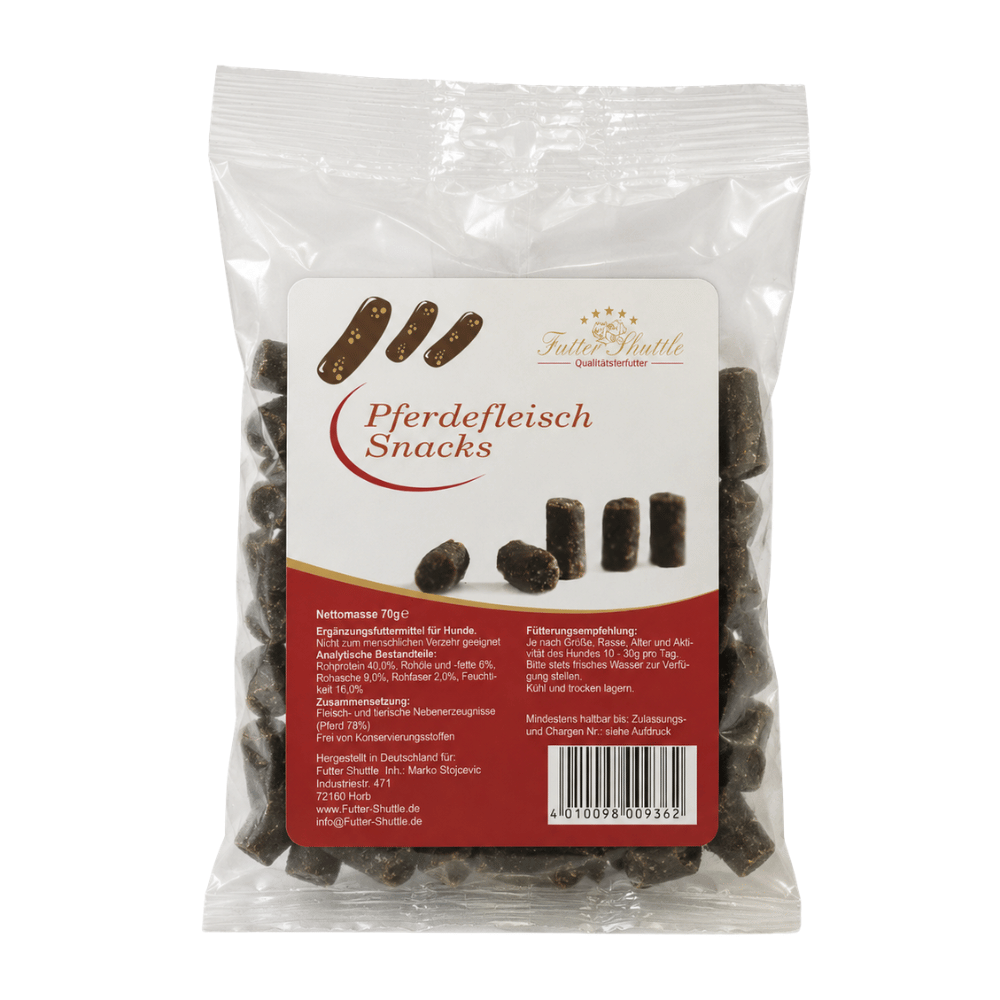 Pferdefleisch Snack für Hunde – Fleischig Soft mit Kartoffel (70 g)