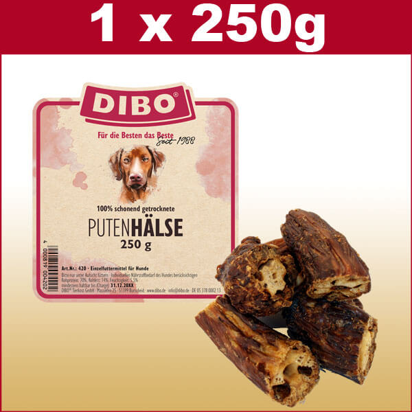 Snack für Hunde | Putenhälse für Hunde 250g als natürlicher Hundesnack