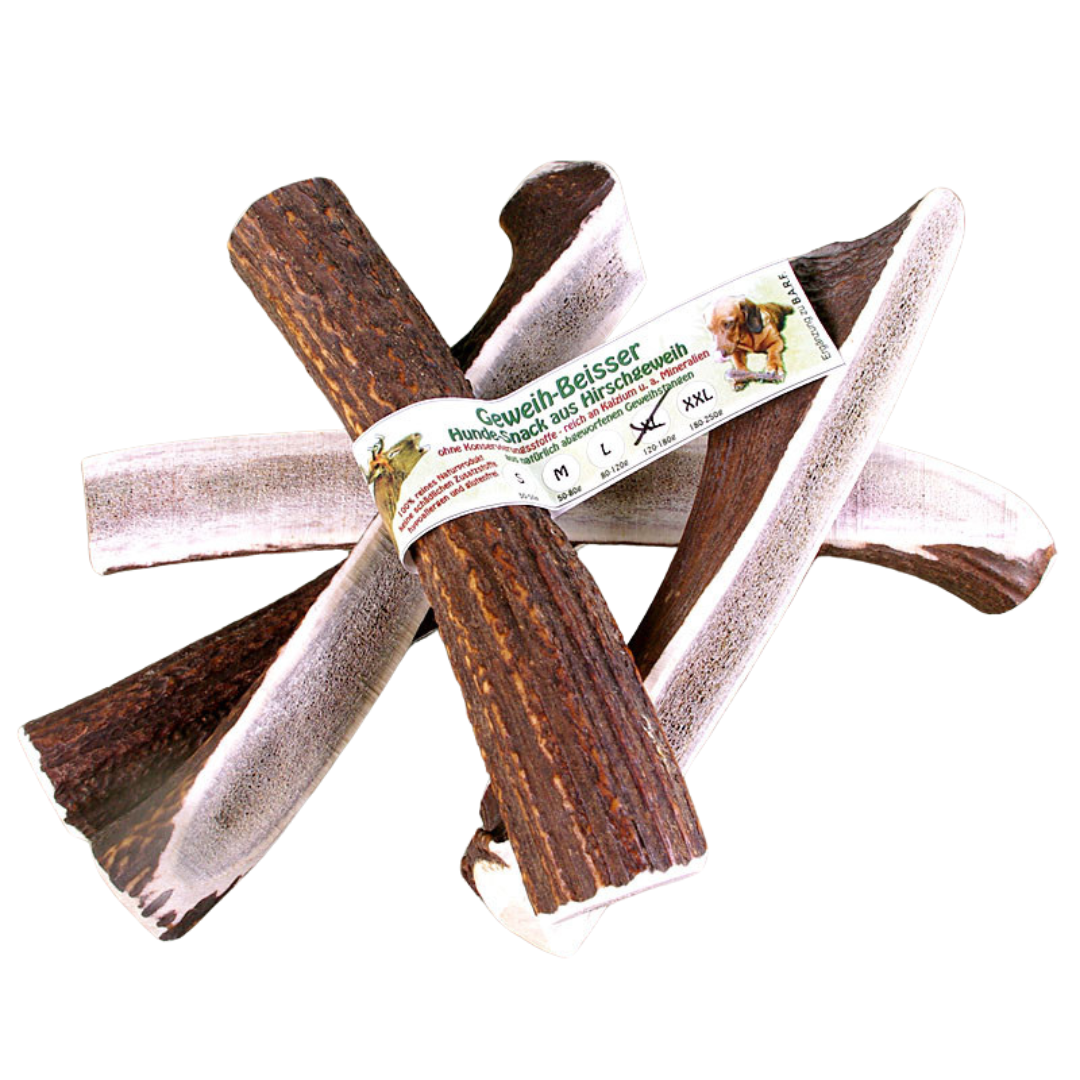 Hundesnack Hirschgeweih halbiert XL – Natur Kausnack für Hunde