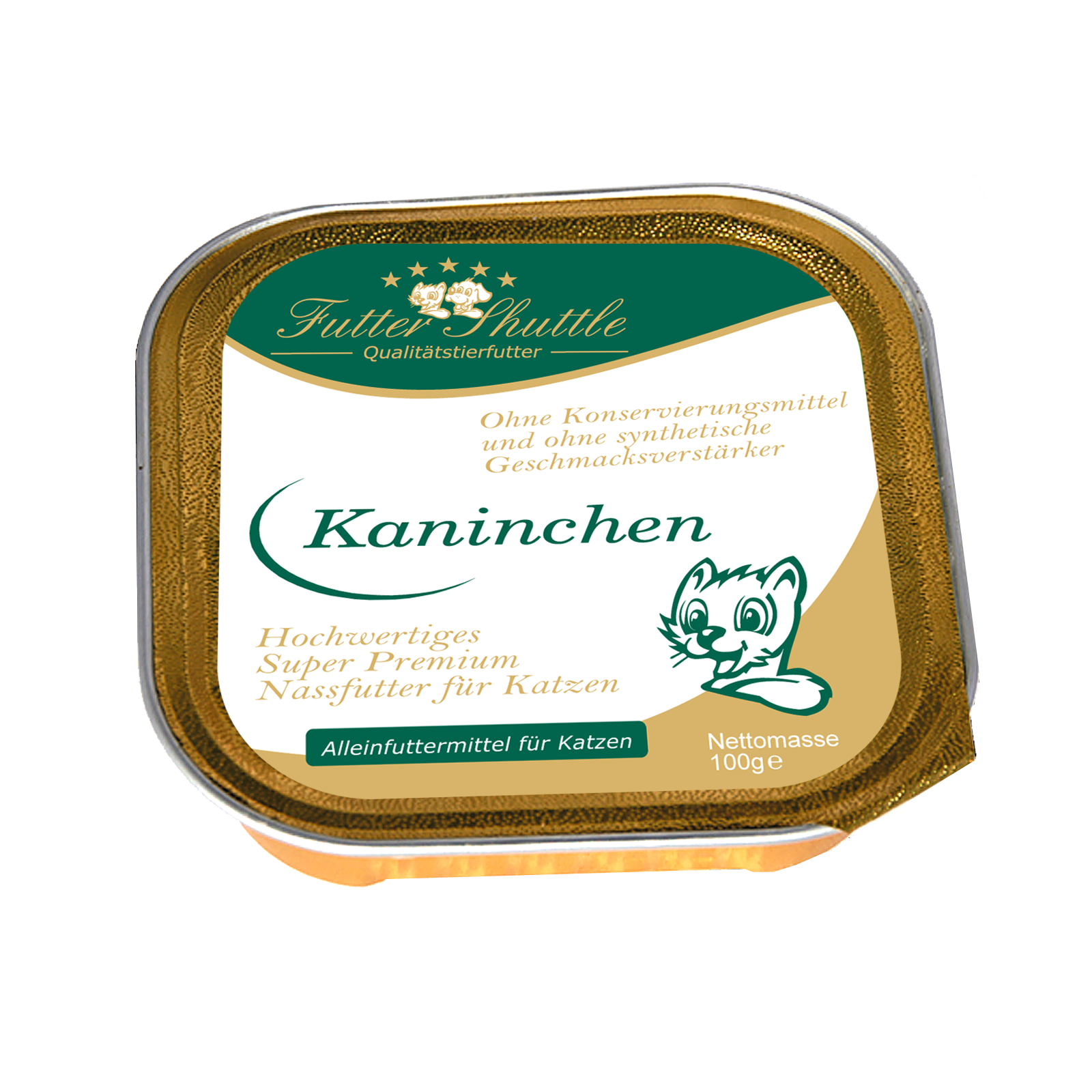 Hochwertiges Katzenfutter Nassfutter  | Kaninchen 100g Schale. Hochwertiges Katzenfutter Nassfutter von Futter Shuttle