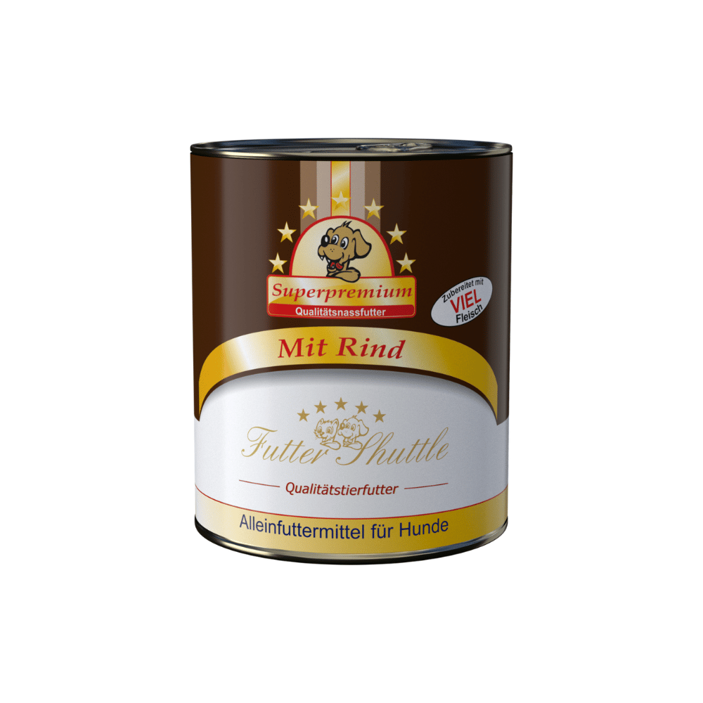 Hochwertiges Hundefutter Nassfutter | 800g Dose mit Rind