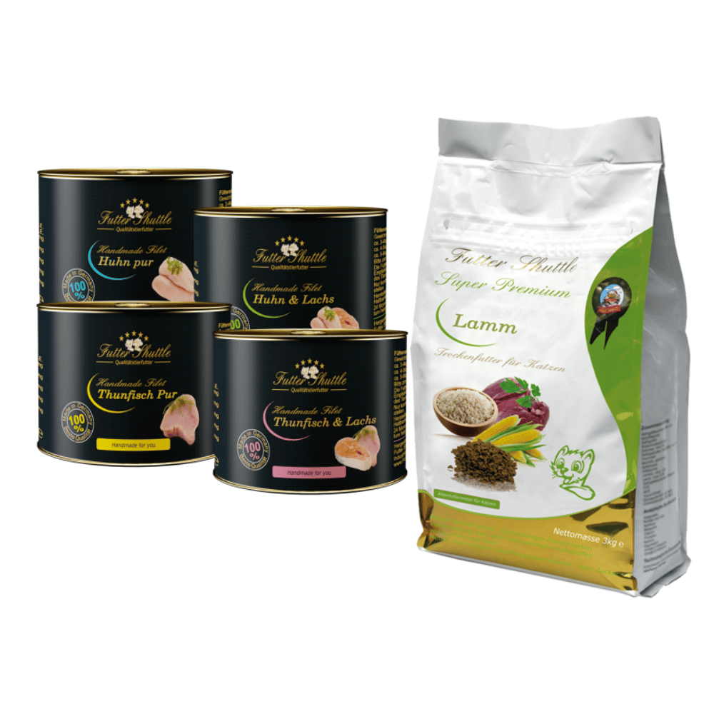 Katzenfutter Sparpaket Lamm Sensitiv & Handmade Filet – Getreidefrei, Premium Duo, 3 kg + 12 × 140 g