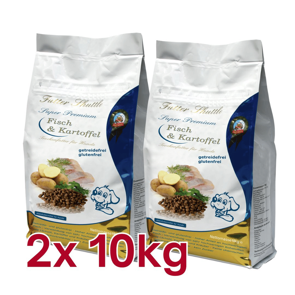 Fisch & Kartoffel 2x10kg - Sparset Getreidefreies Hundefutter trocken