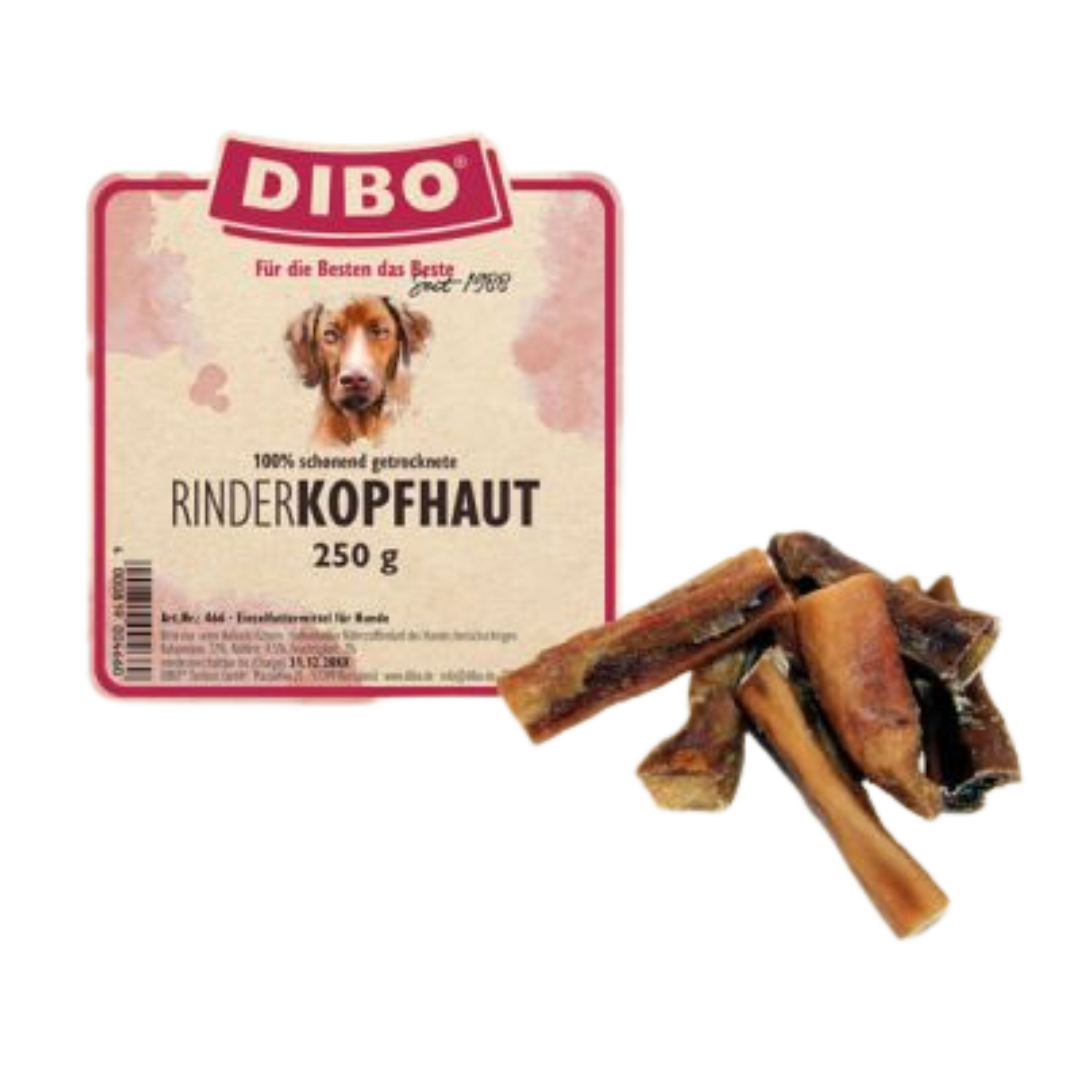 Rinderkopfhaut für Hunde 250g als natürlicher Hundesnack