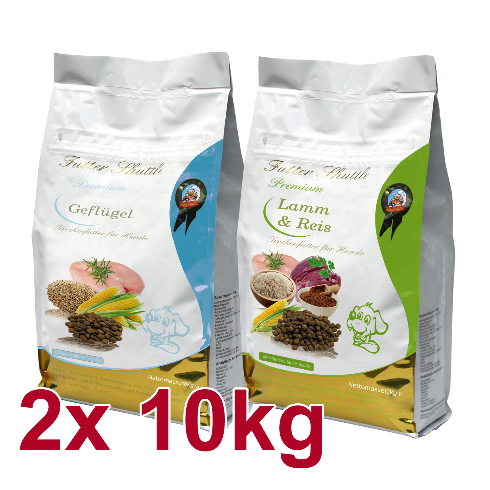 Hundefutter Sparpaket | Hunde Trockenfutter Sparpack | 2 x 10 kg Premium Hundetrockenfutter