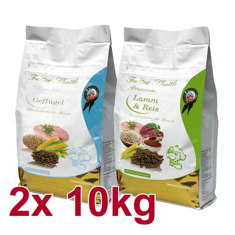 Hundefutter Sparpaket | Hunde Trockenfutter Sparpack | 2 x 10 kg Premium Hundetrockenfutter